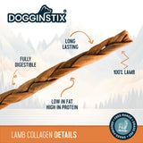 Dogginstix Braided Lamb Collagen Dog Treat