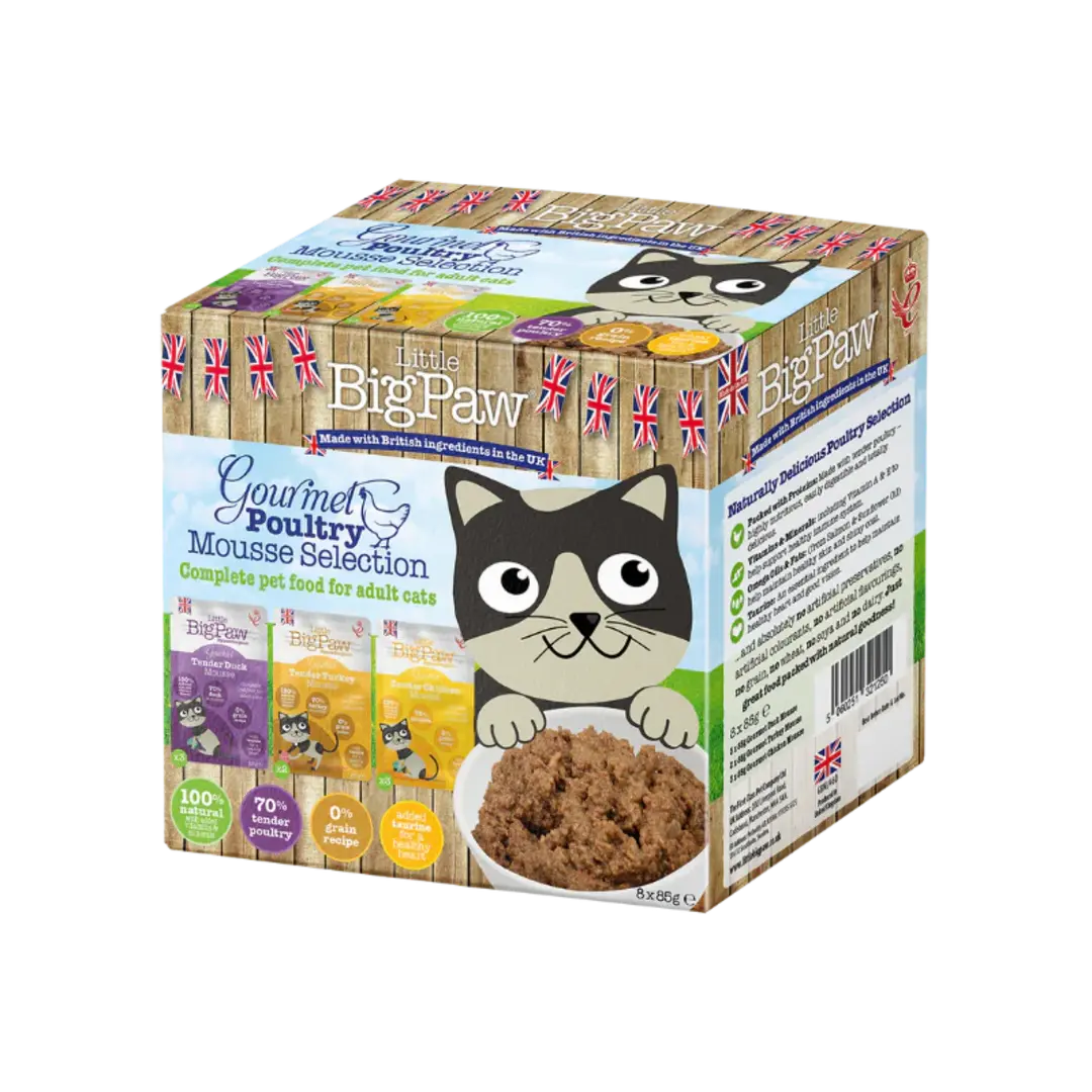 Little Big Paw Cat Poultry Variety Pack Wet Cat Food 6 x 85 g