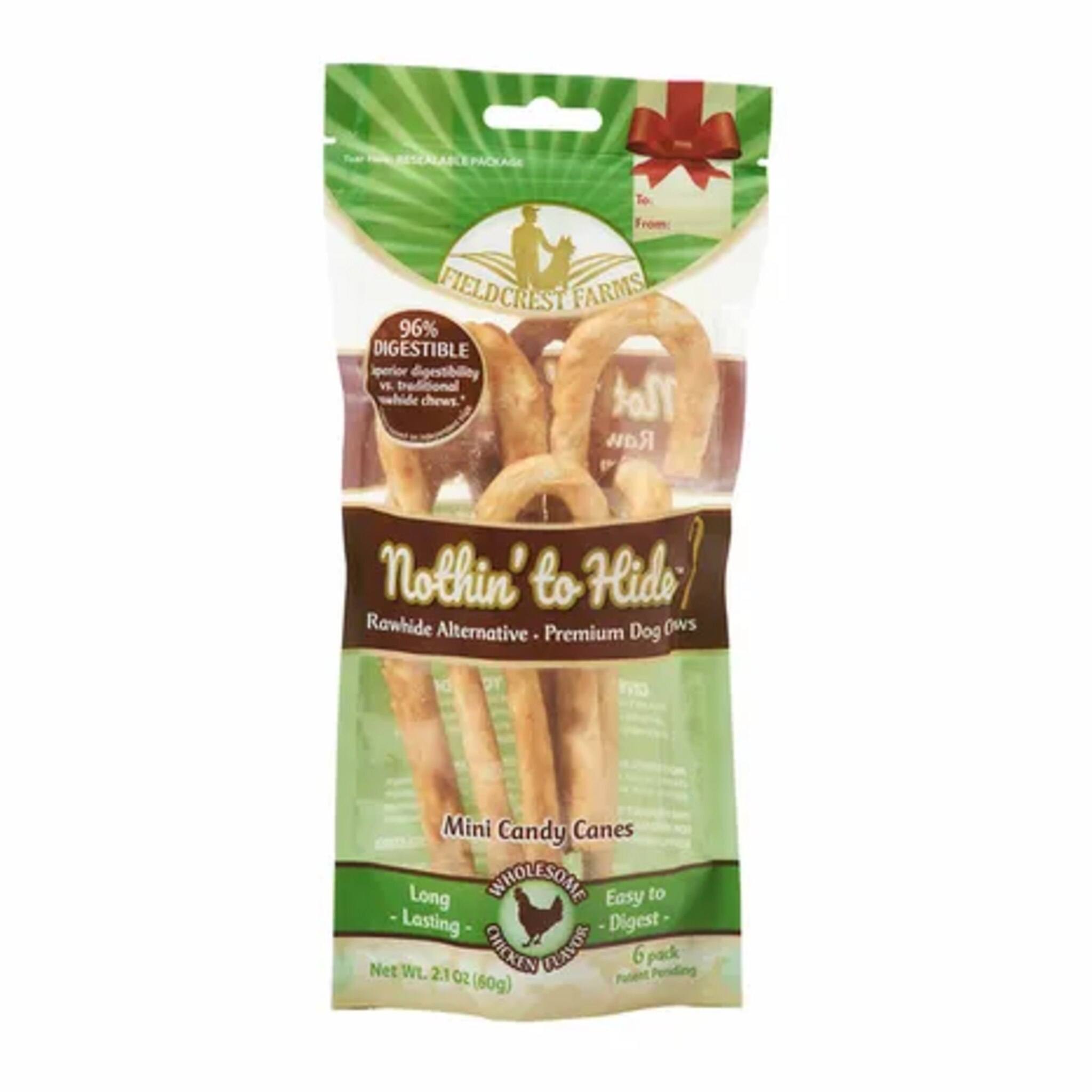 Nothin to Hide Mini Candy Cane Chicken Dog Chews 6 pack