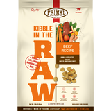 A 1.5 lbs bag of Kibble in the Raw beef recipe from Primal Pet Foods. 